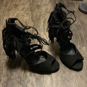 Charlotte Russe black tassel heels